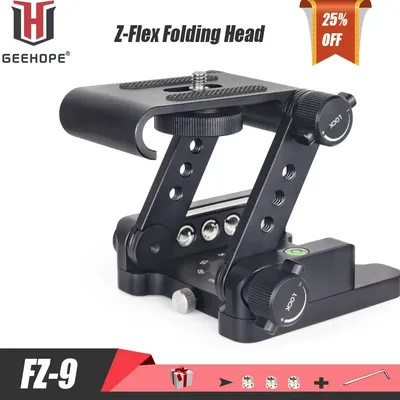 FZ-9 Upgraded Z-Flex Tilt Klapp Kopf für Canon Nikon Sony DSLR Kamera Camcorder Smartphones Slider Schiene mit Einstellung knopf
