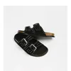 Aiykazysdl Punk Nieten Hausschuhe Outdoor lässig flache Schuhe Schnalle Flip Flops Sandalen Rutschen