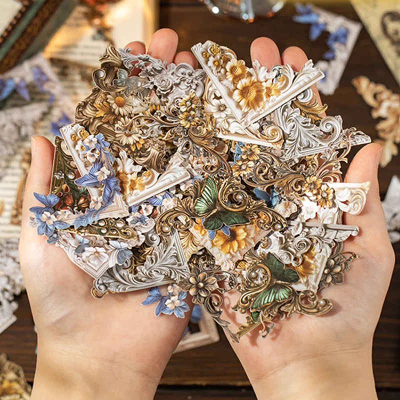 Mr. Paper Geprägte Vintage INS Eckaufkleber Kreatives Handbuch Material Aufkleber DIY Dekoratives Notizbuch Fotorahmen 48 Stück in Image