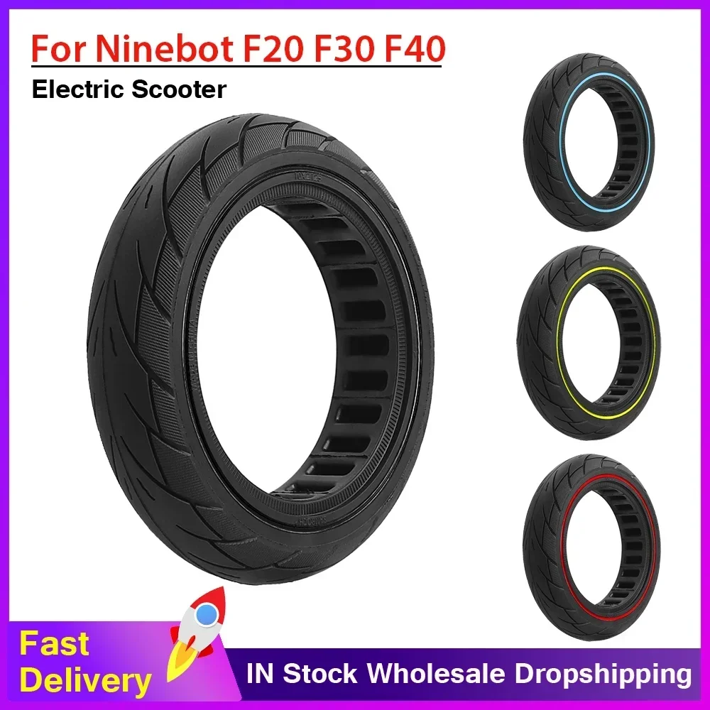 10 Zoll 10 x 2,125 Gummi-Vollreifen für Ninebot F40 F30 F20 Elektroroller Honeycomb Tubeless Blast Reifen Image