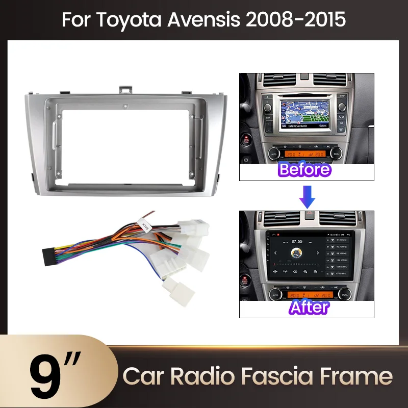 Navifly 9 "für Toyota Avensis 2008-2015 Autoradio Navigation Multimedia Audio Player Adapter Panel Blende Rahmen Adapter Box Image