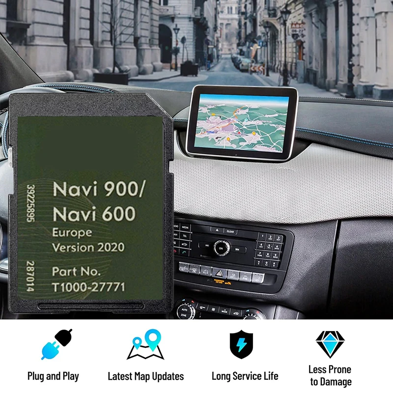 SD-Karte, Karte, Europa, Navigation, Sat 2020–2021, Navi 600 900, für Opel-Karte, GPS-Update mit kostenloser Antibeschlag-Folie Image