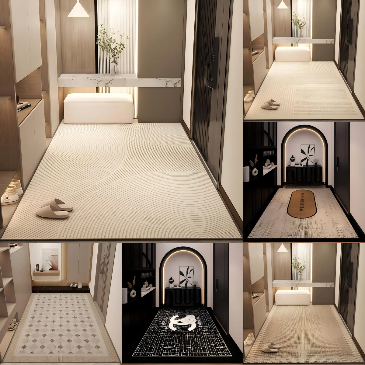 VIKAMA Einfache Druck Neue Chinesische Einfache Tor Eingang Boden Matte Eingang Gateway Teppich Schmutz-beständig Nicht-slip Fuß Matte Image