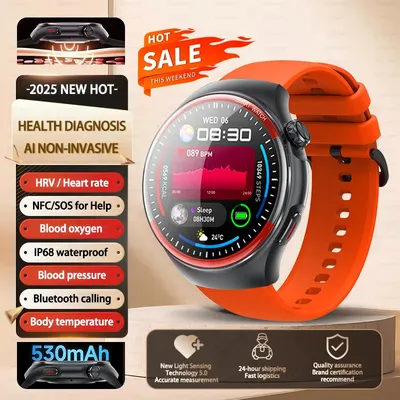 Blutdruck Blut Sauerstoff HRV Gesundheit Diagnose Smart Uhr Herzfrequenz Temp Monitor BT Anruf Image