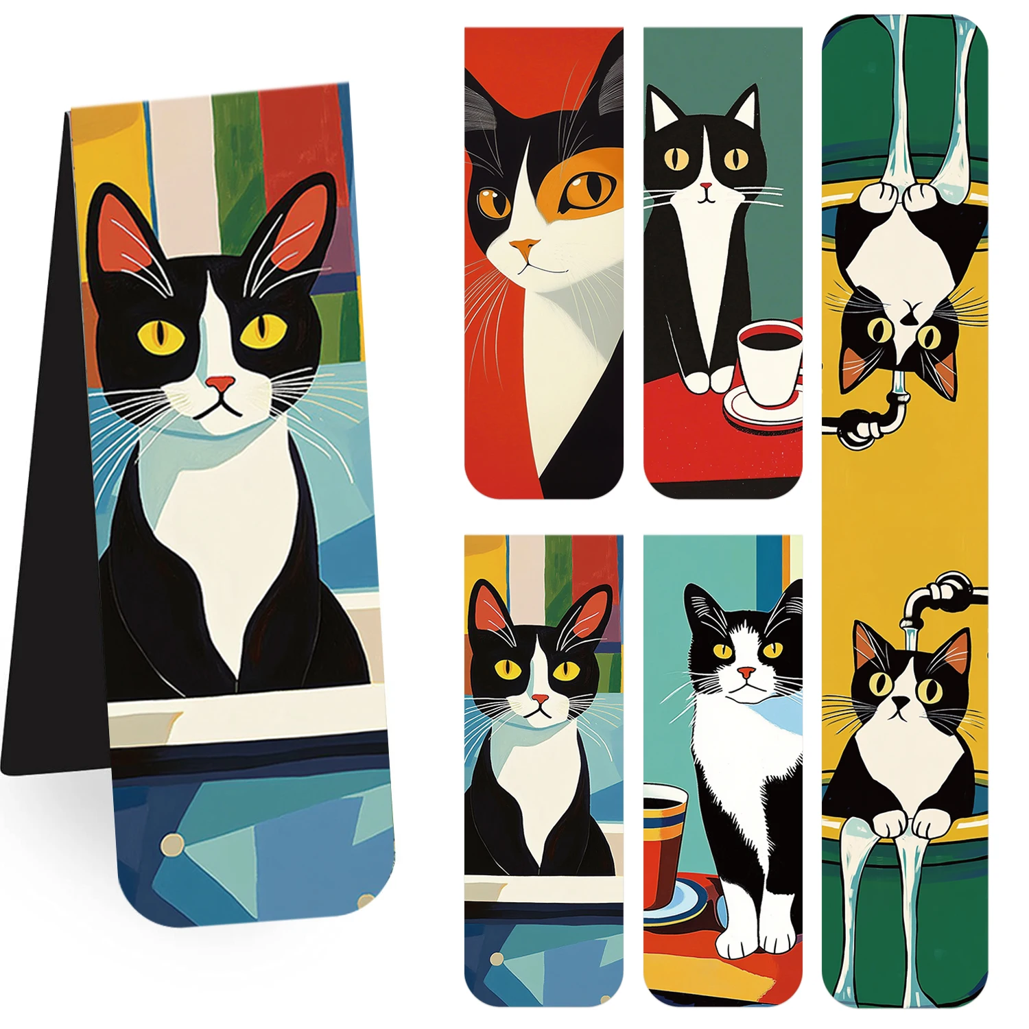 5 stücke Einfache Und Spaß Katze Pfote Magnetische Lesezeichen Lesen Artikel Seite Halter Schreibwaren Büro Liefert Buch Für Seiten Bücher lesen Image