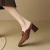 2023 sommer Frauen Schuhe Aus Echtem Leder Schuhe Frauen Einfache Retro Frauen Hausschuhe Chunky