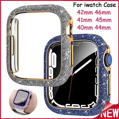Hülle für Apple Watch 10, 46/42 mm, Kristalldiamant, Bildschirmglas, Schutzhülle, iWatch 9, 8, 7, 6, Image