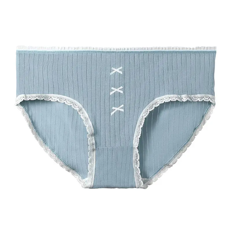 5 Stück Bequeme und atmungsaktive Slips für Damen, sommerliche dünne Hosen mit mittlerer Taille, Ganzbaumwoll-Schritthosen und Shorts für junge Mädchen Image