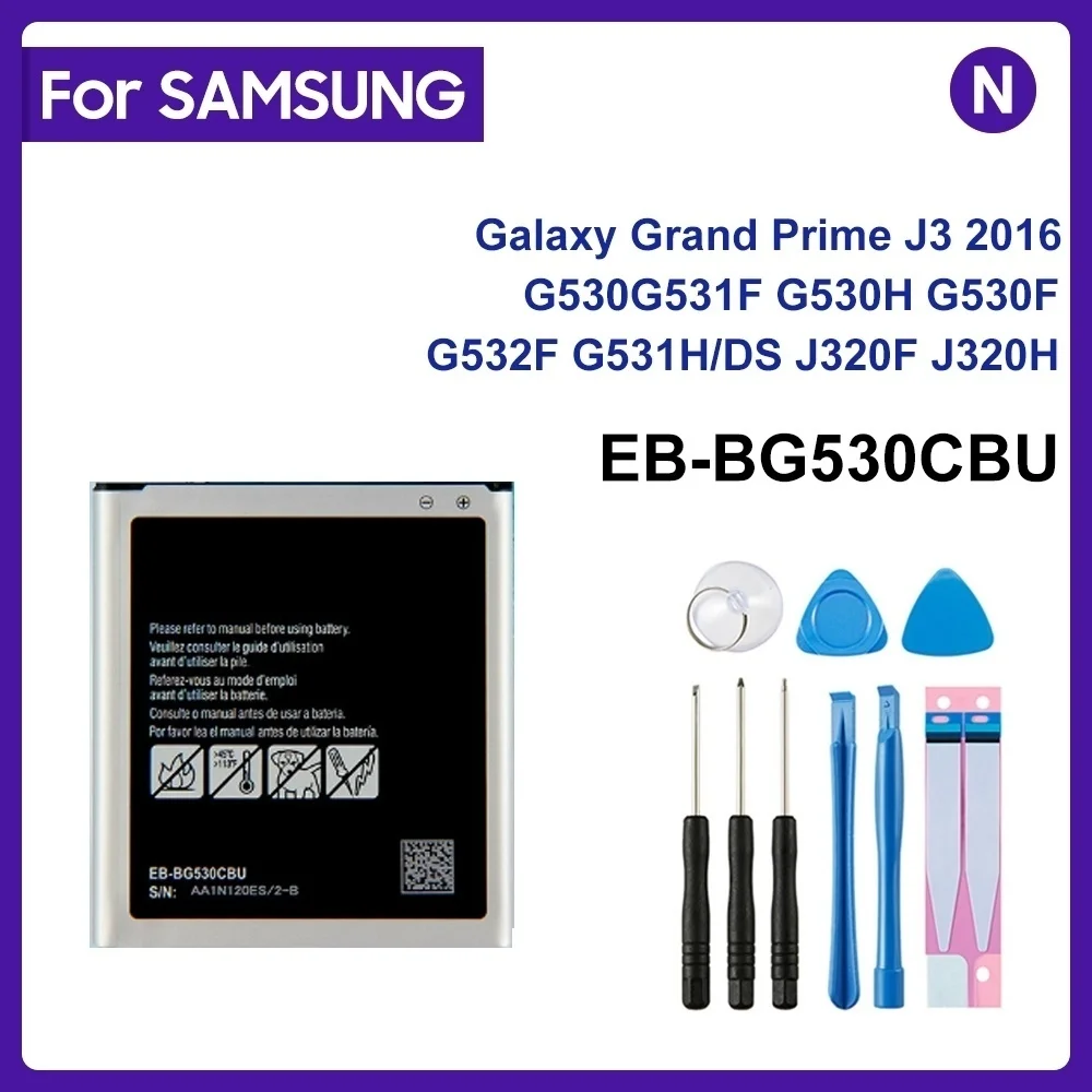 Für Samsung Telefon Batterie EB-BG530CBU EB-BG530CBE 2600 mAh Für Galaxy Grand Prime J3 2016 EB-BG531BBE G530 G531F G530H g530F Image