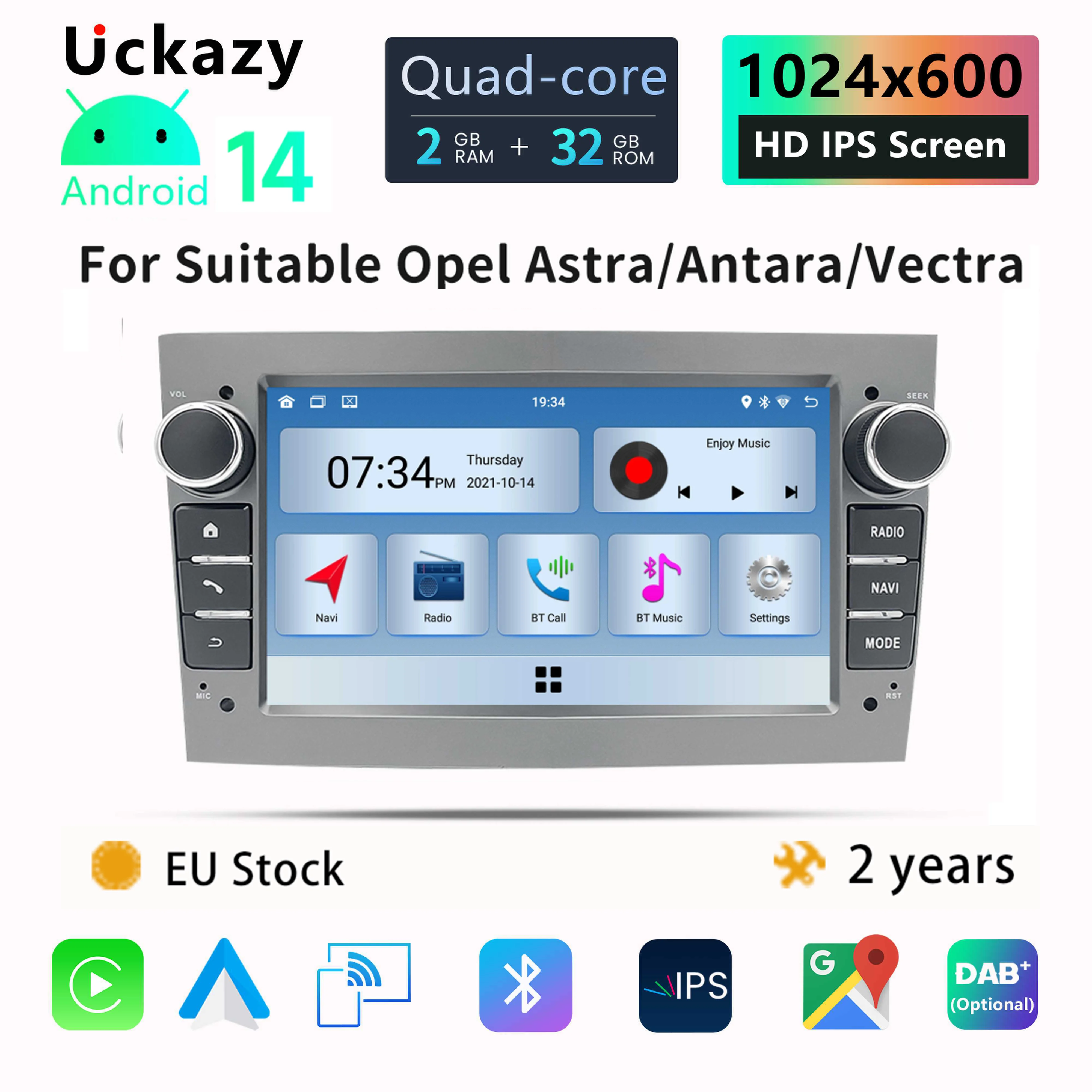 Android 14 autoradio multimedia für opel vectra c zafira b corsa d c astra h g j vivaro meriva stereo gps navigation carplay 8gb Image