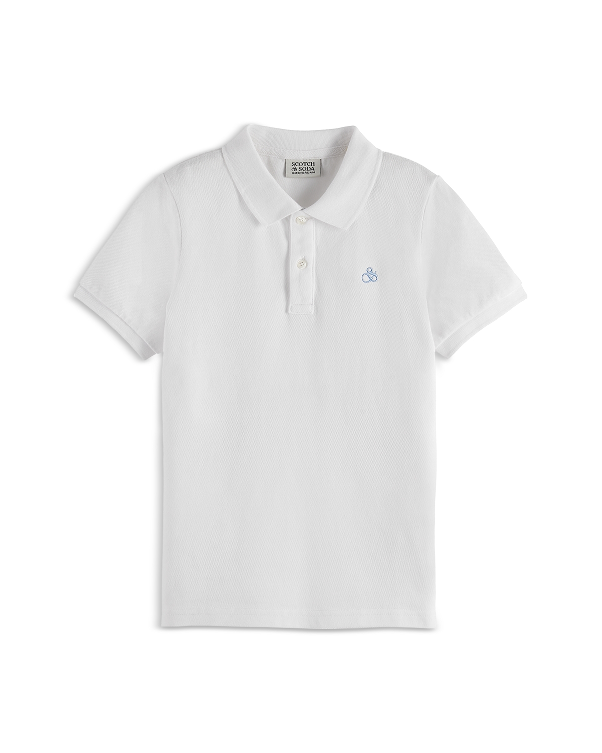 Scotch & Soda Boys' Core Garment Dyed Pique Polo Shirt - Little Kid, Big Kid - White