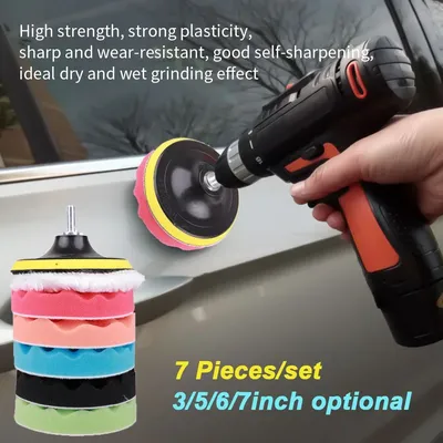 8Pcs Car Polishing Kit Polish Pad 3/5/7 Inch Car Polishing Disc Waxing Sponge Car Polisher Buffing
