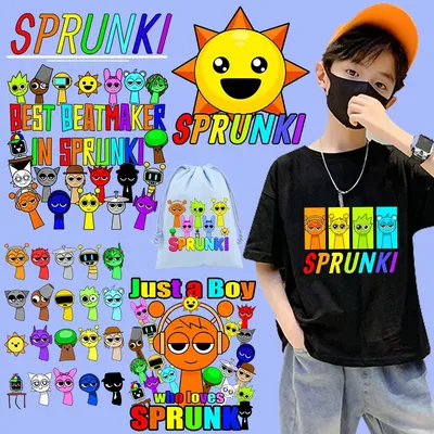 Sprunki Iron on Stickers Hot Game Figures Clothes Jeans DIY Decoration Cartoon Heat Transfer Patches