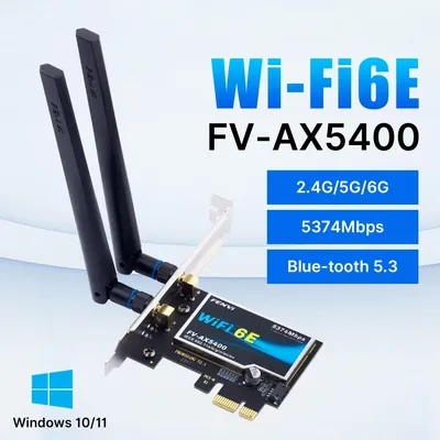 AX210 WiFi 6E PCI Express Wireless Network Card 2.4G/5G/6GHz 5374Mbps PCIe Wifi Card AX5400