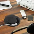 Wire Hole Cover Round Smile Design Organizer Laptop Desktop Charger Holders per Computer Table Port Line Box cavo USB a 2 porte
