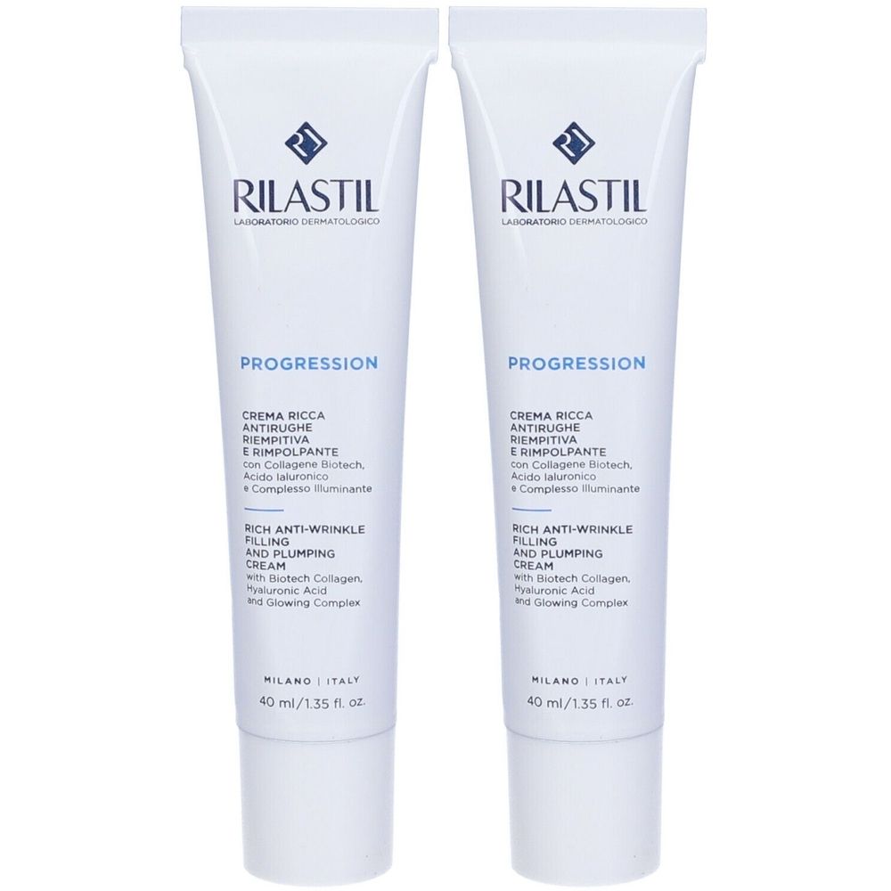 RILASTIL® PROGRESSION (+) Crema Ricca Antirughe Riempitiva 2x40 ml
