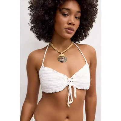 Out From Under Dakota Knit Bikini Top - White M at Urban Outfitters