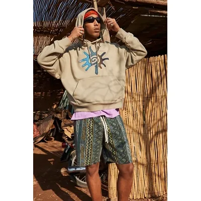 Ayker Akyer Surf Print Twill Shorts - Teal 2XL at Urban Outfitters
