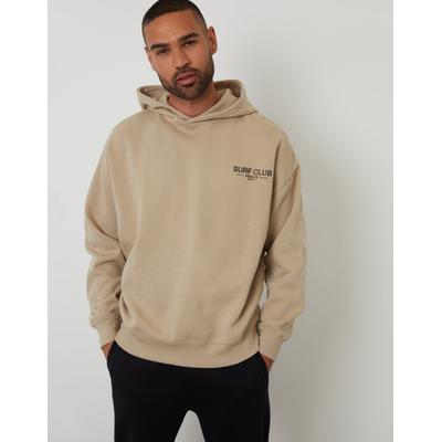 Threadbare Men's Stone Graphic Print Relaxed Fit Pullover Hoodie