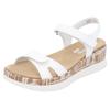 Keilsandalette REMONTE, Damen, Gr. 45, weiß, Leder, unifarben, klassisch, Schuhe, Riemchensandale, Bequemschuh, Sommerschuh mit Klettverschlüssen