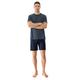 Shorty MEY "SERIE BENNISON", Herren, Gr. 50, blau (yacht blau), Obermaterial: 78% Baumwolle, 22% Polyester, casual, bequem kurz, Rundhals, Kurzarm, Homewear-Sets, Legere Passform, Oberteil geringelt, Komfortbund