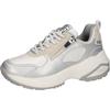 Plateausneaker WALDLÄUFER "H-PEPPER", Damen, Gr. 7,5 (41), silberfarben, hellbeige, Textil, kontrastfarbene Details, sportlich, Schuhe, Schnürschuh, Halbschuh, Freizeitschuh in Komfortweite H (= sehr weit)