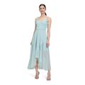 Abendkleid VERA MONT "Vera Mont Abendkleid mit Volant", Damen, Gr. 42, Normalgrößen, summer mint, Chiffon, Obermaterial: 100% Polyester. Futter: 100% Polyester., elegant, A-Linie lang, U-Boot-Ausschnitt, Kleider, Wickel-Design