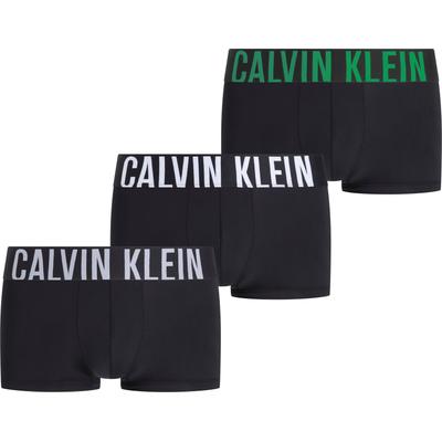 Trunk "LOW RISE TRUNK 3PK", Herren, Gr. XL (54), misty gr, weiß, blossom gr, Jersey, Obermaterial: 88% Polyester, 12% Elasthan, CALVIN KLEIN UNDERWEAR, kontrastfarbene Details, körpernah, Unterhosen, mit Logobund Image