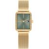 Quarzuhr TOMMY HILFIGER "TEA TANK", goldfarben, grün, Armbanduhren, Damen, Armbanduhr, Damenuhr, Edelstahlarmband, analog, Glassteine
