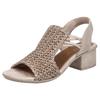 Sandalette RIEKER, Damen, Gr. 42, beige (hellbeige), Textil, Lederimitat, Flechtoptik, elegant, Schuhe, Sommerschuh, Schaftsandale mit seitlichen Gummizügen für guten Sitz
