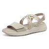Keilsandalette TAMARIS, Damen, Gr. 38, grau, Lederimitat, Textil, casual, Schuhe, Plateau, Bequemschuh, Sandale mit elastischen, überkreuzten Riemchen