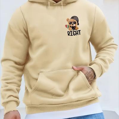 TEMU Men's Hoodie With - Long Sleeve, Kangaroo Pocket Pullover For Fall & Winter Image