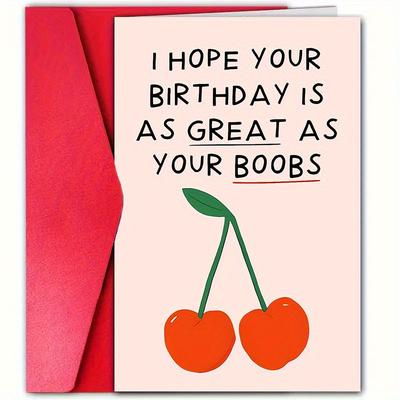 TEMU Funny Happy Birthday Greeting Card For Anyone, Humorous Note, High-quality Paper, 1-pack, Best Gift For Friend, Family, Men, Women, 12cm X 18cm Image
