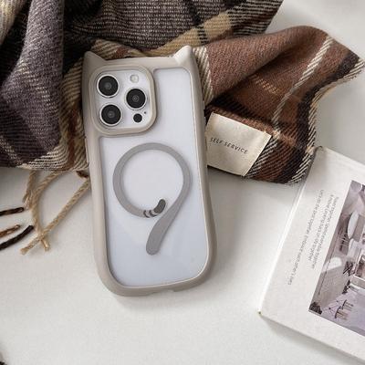 TEMU Cartoon - Cat Ears Magnetic Small Tail Suitable For Anti-fall Protective Case Creative For For 15 14 Image