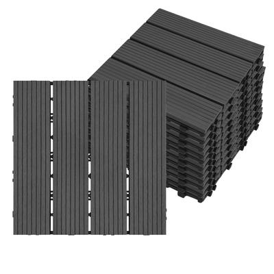 TEMU Wpc Floor Tiles 11pcs/set Wood Plastic Patio Tile, Balcony Porcelain Tile, System Flooring For Patios And , 1m²/11pcs 30x30cm Image