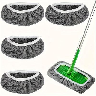TEMU Microfiber Cleaning Cloth Pads 4-pack, Reusable, Compatible With Standard Sweepers, Ultra Fine Knit Fabric, Multipurpose For Living Room, Bedroom, Bathroom, Kitchen Floors - Wet Or Dry Use Image