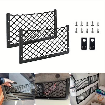TEMU 2/4pcs 36 * 18cm Frame Car Storage Net Bag Car Mesh Net Bag Holder Car Mesh Organizer Image