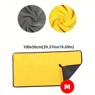 TEMU Ultra-absorbent Microfiber Car Wash Towel - Quick Dry, Soft Detailing Cloth For & Cleaning Image