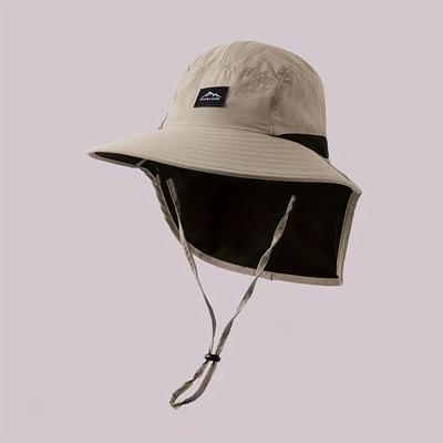 TEMU Sun Hat With Neck Flap Wide Brim Fisherman Hat, Outdoor Camping Hiking Fishing Sun Hat Image