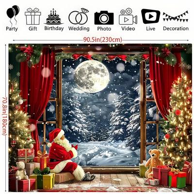 TEMU Christmas Backdrop , , Christmas Tree, Bear, Box, - For , Decoration, , Photography - 39x59 (70.8x90.5 )