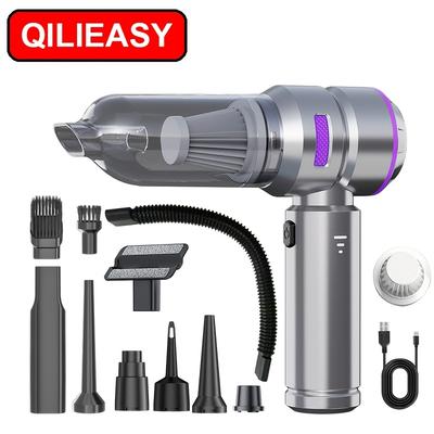 TEMU 16000pa Brushless Cordless Car Vacuum Cleaner With Soft Hose And Bristle Handheld Vacuum, 100w Mini Portable Vacuum Image