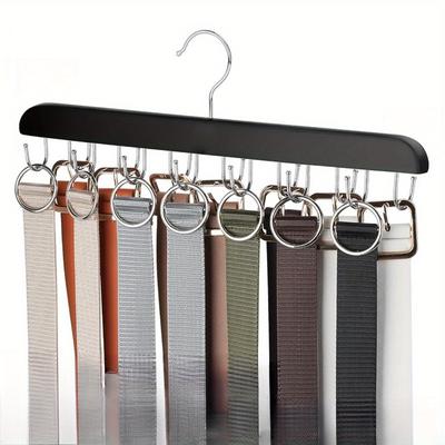 TEMU 1pc Belt Display Rack, Seamless Tie Hanger, Space Saving, Multifunctional Wardrobe Storage Image