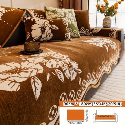 TEMU 1pc Sofa Cover - Modern Black & White , Pet-friendly, Non-slip Couch Protector For Living Room, Fits Single To Four-seater Sofas, Machine Washable Polyester Fabric, Couch Covers For Sofa Image