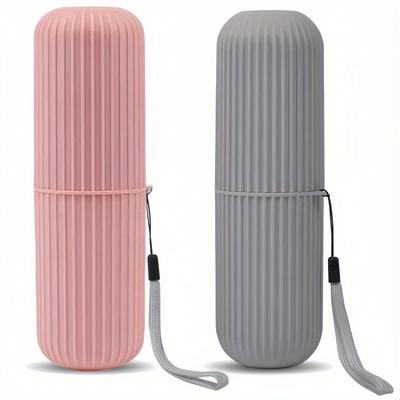 TEMU 2pcs Travel Toothbrush Set, Multiple Combinations, Portable Toothbrush Holders Travel Case, Toothbrush Holders For Travel, Camp, Home,, Business, Bathroom, 2pcs, Holiday Gifts