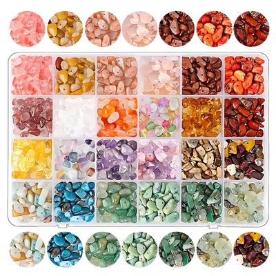 TEMU 850pcs Irregular Natural Stone Diy Craft Bead Kit For Making Necklaces, Bracelets, Earrings, And Decorations Image