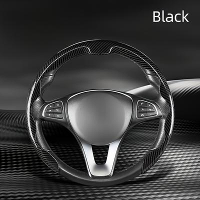 TEMU Universal Steering Wheel Cover, Carbon Fiber Pattern, Anti-slip, Leather Feel, Abs Resin Material, Without , For Most Car Models Image