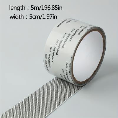 TEMU 5m - 3-layer Strong Adhesive & Waterproof Window Screen Repair Kit (black, Gray, White) - Fiberglass Mesh For Windows And Screen Doors, | Fiberglass Mesh | Waterproof Adhesive Image