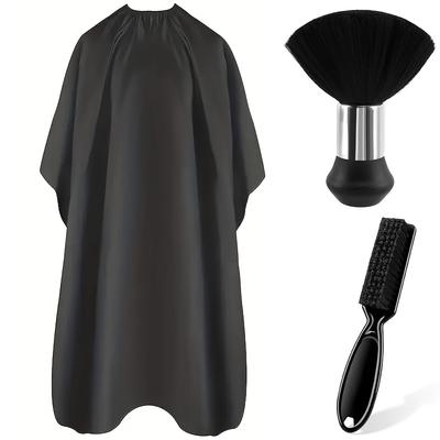TEMU Hair Cutting Barber Cape With Neck Duster Brush And Barber Brush, Professional Barber Accessories Cleaning Supplies For Salon Haircut Styling Image