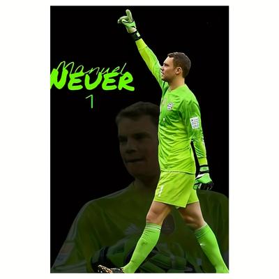 "TEMU 1pc Frameless Football Player Canvas Print - " Never" Design, Green Jersey & Black Background, 12x18 Inches, Living Room, Bedroom, Office Decor, Football Room Decor" Image