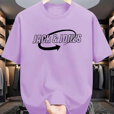 TEMU Graphic Tee - Soft Polyester Men's Casual Crew Neck T-shirt, Machine Washable, Dark Green With White Lettering, Summer Image